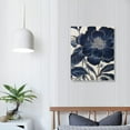 thumbnail image 3 of COMIO  Indigo Garden Canvas Wall Art Print Set, Dark Blue and Gold Floral Paintings, Flower Home Décor, 3 of 4