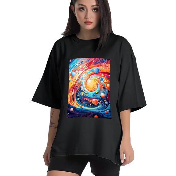 Plus Size Shirt for Women Black Tops for Women Short Sleeves Shirt for Women Modern Abstraction T Shirt Crewneck Shirt for Women XS