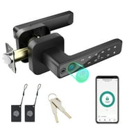 FITNATE Smart Fingerprint Door Lock Keyless Entry Lever with APP, IC Card, Code, Key & Biometric Unlock for Bedroom Home Hotel Office Apartment