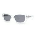 thumbnail image 2 of Womens Mod Classic Retro Rectangular Trendy Fashion Sunglasses Clear Black, 2 of 4