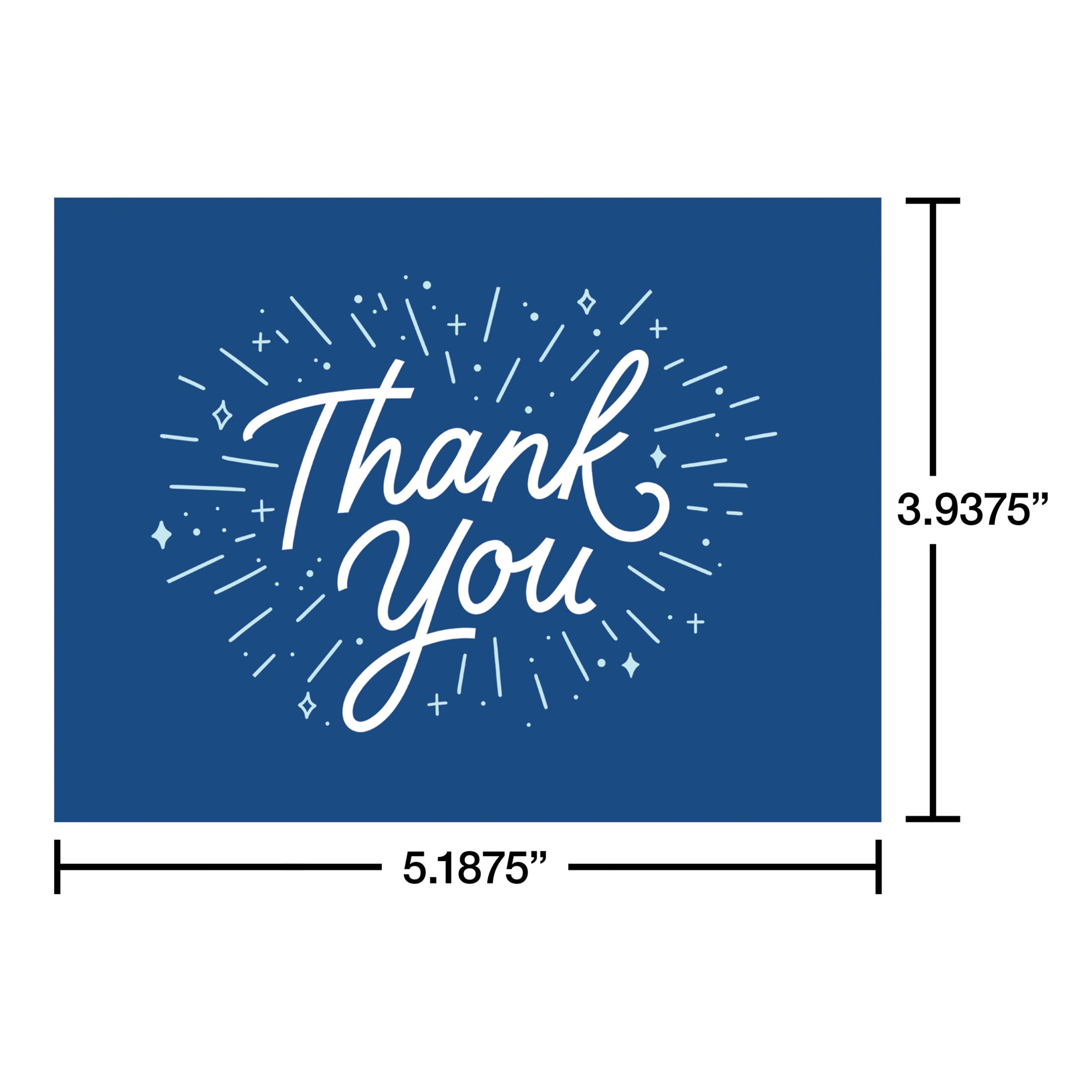 American Greetings Thank You Card Stationery Notes, Script on Navy (50-Count)