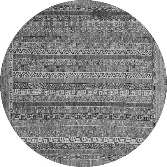 Ahgly Company Indoor Round Abstract Gray Modern Area Rugs, 4' Round