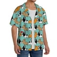 thumbnail image 4 of Xecao offers the Cute French Bulldog for Men's Casual Short-sleeved Shirt, a button-up collared shirt with a pocket, perfect for beach vacations and yacht travel in the 3X-Large size., 4 of 7