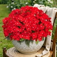 thumbnail image 2 of Scidweet Artificial Fake Flowers Outdoor, 6 Bundles Faux Plants Silk Impatiens Flowers Spring for Indoor Outside Home Porch Patio Garden Decor, Red, 2 of 7