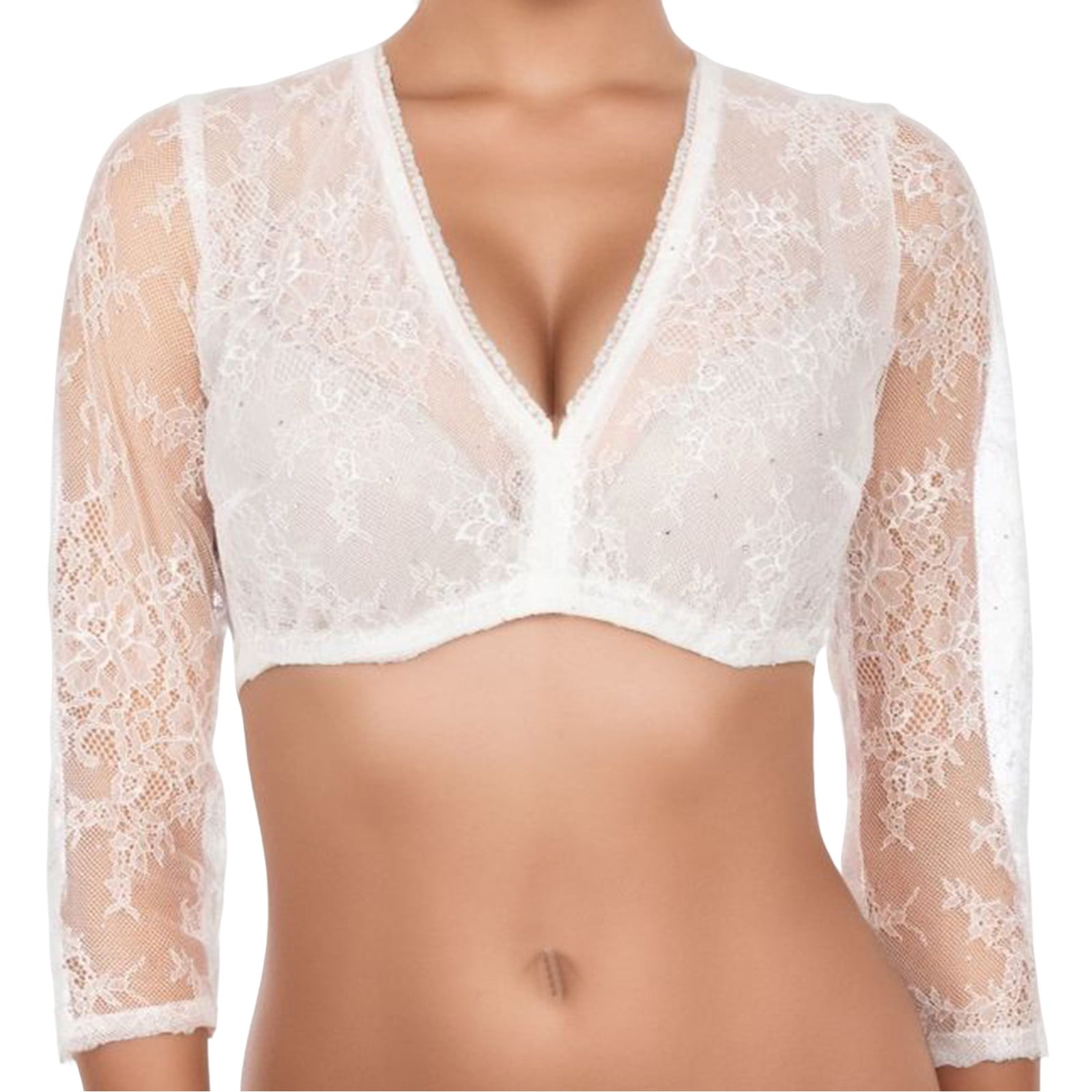 White Lace Top Bra Under Sheer Blouse Sheer Blouse Body Suit Tops