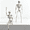 2 Pcs 24 Inch, variant on Joyfy 24 Inch Halloween Skeleton Decor with LED Light Eyes,Posable Skeleton Halloween Prop Full Body with Movable Joints for Haunted House Indoor Outdoor Decoration Spooky Decor