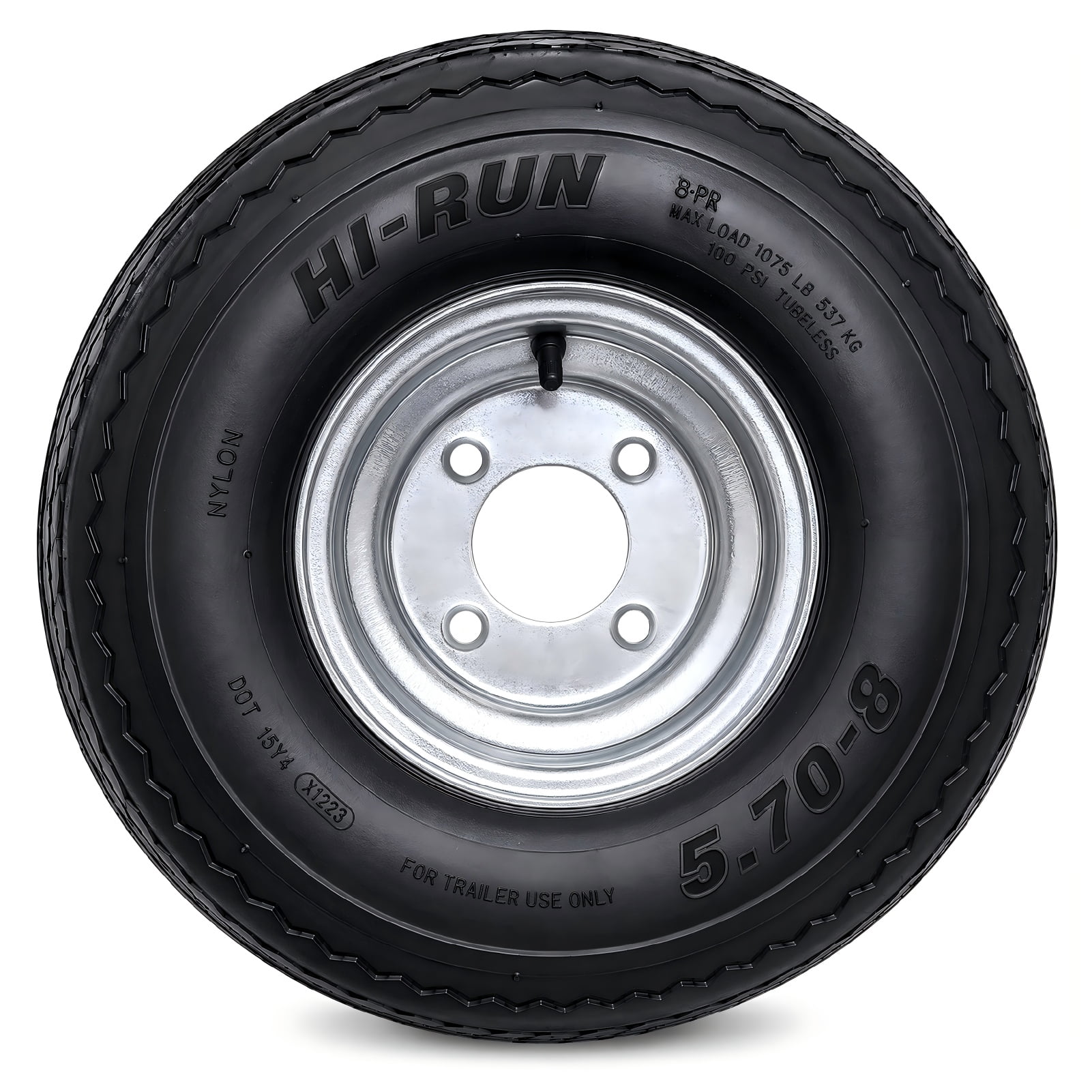 Hi-Run 2 Set SU02 5.70-8 8PR Boat Trailer Tire and 4-Lug Galvanized Wheel Assembly