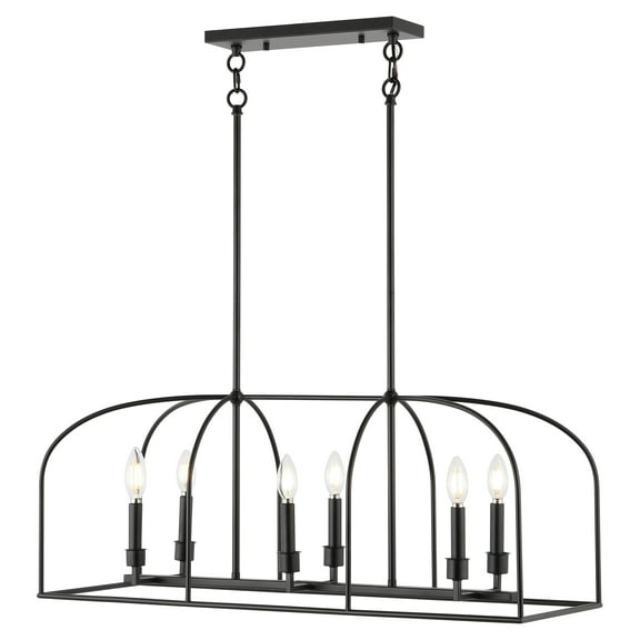 SAFAVIEH Bryndan 6-Light Farmhouse Black Iron Chandelier
