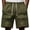Olive Green, variant on Men's Cargo Shorts Solid Color Summer Loose Casual Sports Multi Pocket Workwear Shorts Beach Shorts Black