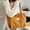 Brown, variant on Minimalist Solid Color Tote Bag for School, Student, College Tote Shoulder Bag for Women Winter Casual Handbag Everyday Carryall, Black