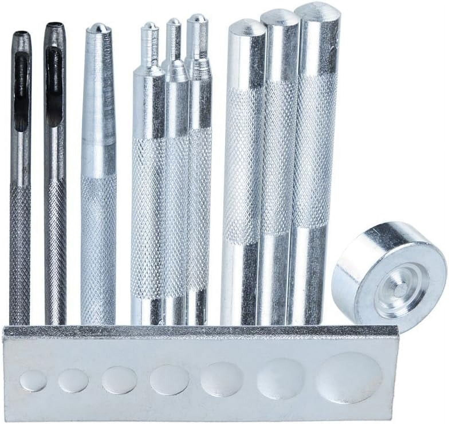 Snap Rivet Button Installer, Universal Setter Base Accommodates Various Sizes, Grommet Setter For Leather Craft Clothing And More, High-Quality Carbon Steel Ensures Durability