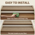 thumbnail image 5 of SIXHOME Stair Treads 15 Pack 8"x30" for Wooden Steps Braid Weave Non-Slip Staircase Indoor Comfort Rubber Backing Washable Runners Kids Dog-Friendly Treads Mats Set Beige, 5 of 7
