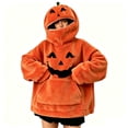 thumbnail image 6 of AHMOMEI Halloween Hoodies 3D Pumpkin Zip Mask Fuzzy Unisex Pumpkin Hoodie with 3D Hood & Large Kangaroo Pocket Y2k Orange Sweatshirt for Halloween Party Daily Wear XXXL, 6 of 7