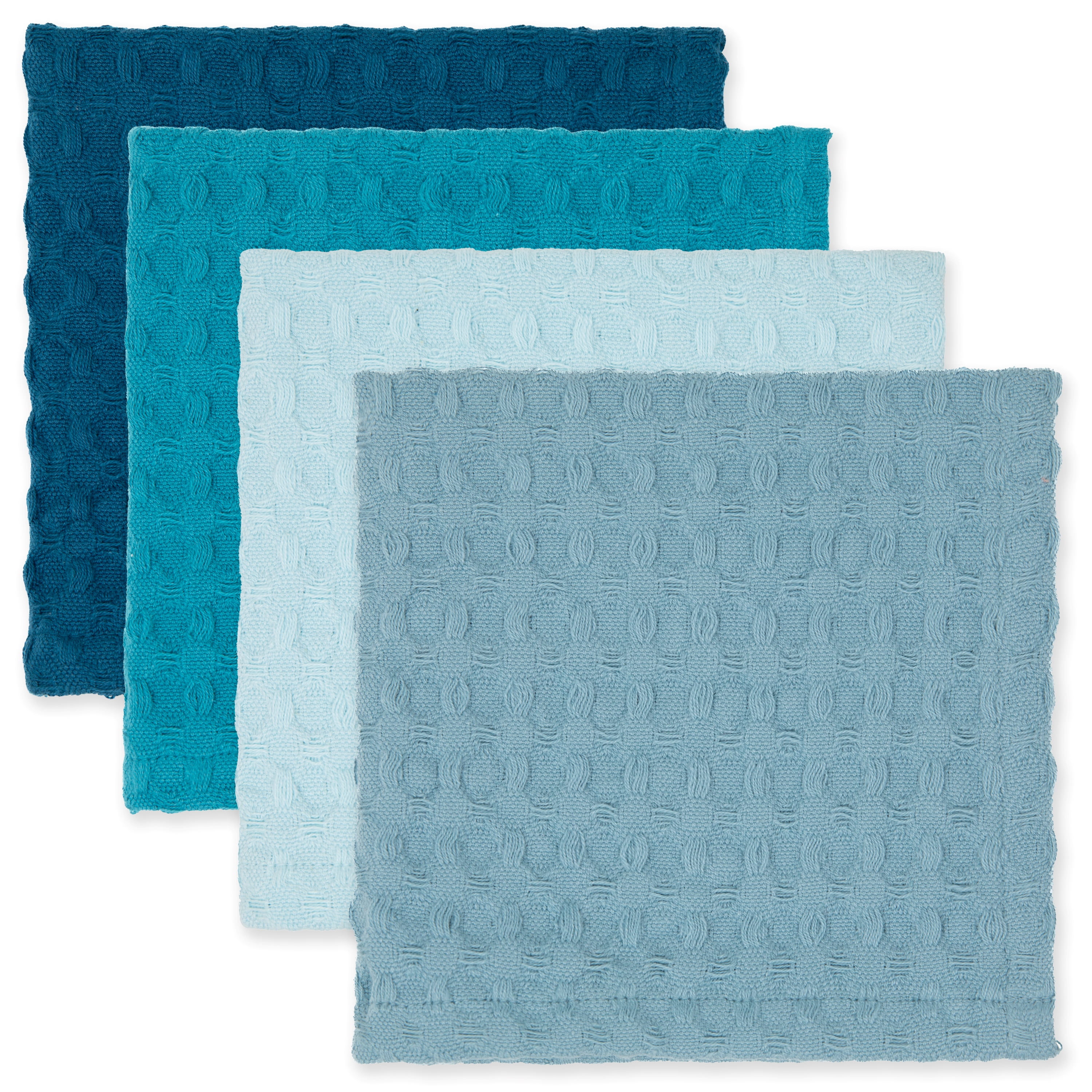 (3 pack) Mainstays 4 Pieces, Waffle Dishcloths, Topaz