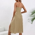 thumbnail image 4 of TUGOXIE Yellow Womens Dresses Casual Boho Midi Slit Casual Polka Dot Dress Women L, 4 of 9