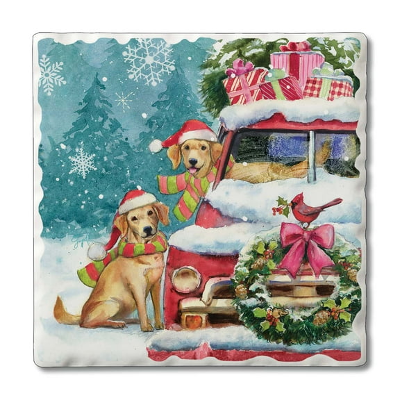 Thirstystone "Holiday Buddies" 4-Pack Tumbled Tile Coasters