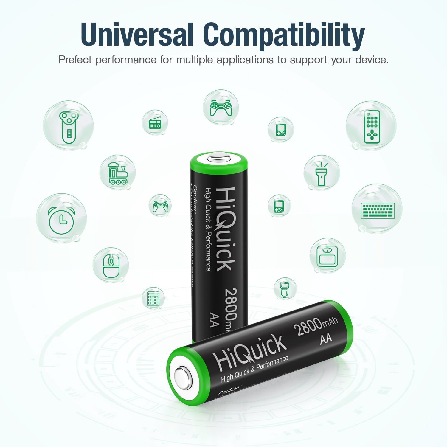 HiQuick 16 Pack AA Rechargeable Batteries 2800mAh 1.2V Ni-Mh Battery
