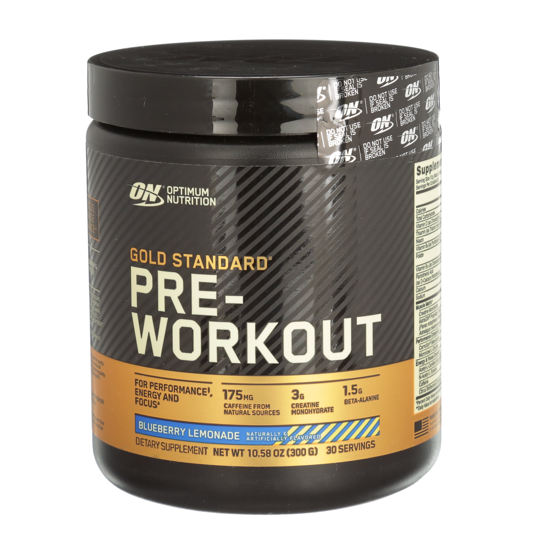 Optimum Nutrition Gold Standard Pre Workout Blueberry Lemonade 30 Servings Walmart Com Walmart Com