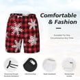 thumbnail image 5 of Gaeub Snowflakes On A Buffalo Plaid Mens Swim Trunks Stretch Beach Shorts Quick Dry for Men Swim Shorts Swimwear with Pockets- 3X-Large, 5 of 9