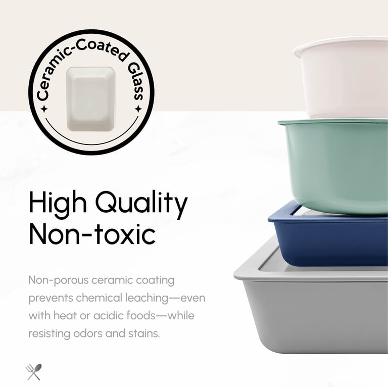Just Cook Ceramic Glass 4-Cup Round Food Storage Container photo 3