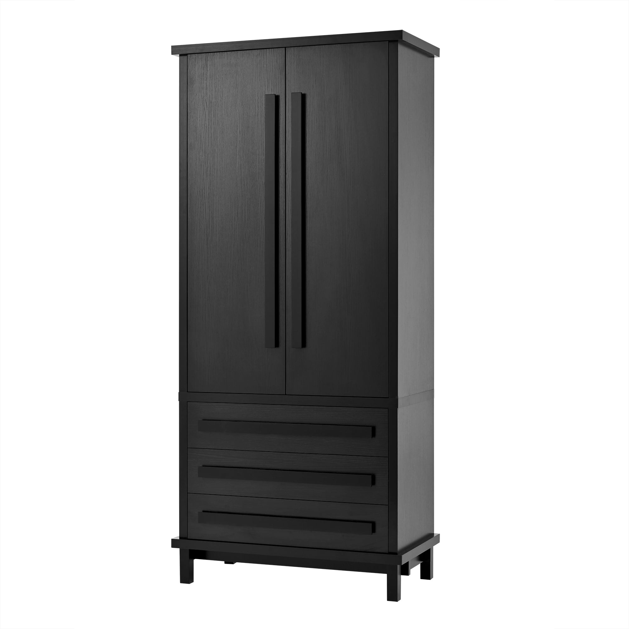 Euroco 70" Kitchen Pantry Cabinet,Large Food Storage Pantry Cabinet with 2 Cabinet Shelves,6 Door Shelves & 3 Drawers,Freestanding Tall Cupboard for Kitchen, Dining Room, Living Room, Bathroom,Black