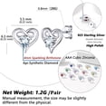 thumbnail image 5 of Silvora Dainty Birthstone Earrings for Women Sterling Silver Inifinity Heart Stud Earring Birthday Christmas Valentines Jewelry Gift, Synthetic White Diamond, 5 of 7