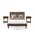 thumbnail image 2 of East West Furniture Kendall 3-Piece Wood Queen Bedroom Set in Brown/Walnut, 2 of 9