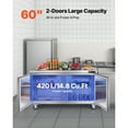 thumbnail image 2 of KFFKFF 60" W Commercial Freezer, 14.8 Cu.Ft Worktop Freezers Undercounter with LED Auto Lighting and Lockable Door, 2 Doors Food Freezing Prep Worktable, 2 of 9