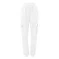 thumbnail image 3 of felwors Cargo Joggers for Women - High Waisted Baggy Sweatpants with Pockets White, XL, 3 of 3