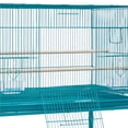 thumbnail image 6 of Renwick 47"H Rolling Stand Flight Metal Bird Cage with Slide-Out Tray for Small Birds, Teal Blue, 6 of 12