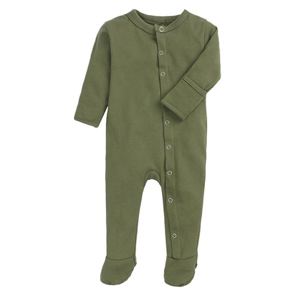 Otqutp Kids Sweet Home Bodysuit Baby Boys Girls Jumpsuit Solid Color Long Sleeved Hooded Jumpsuit Birthday Indoor and Outdoor(1-Green,0-3 Months