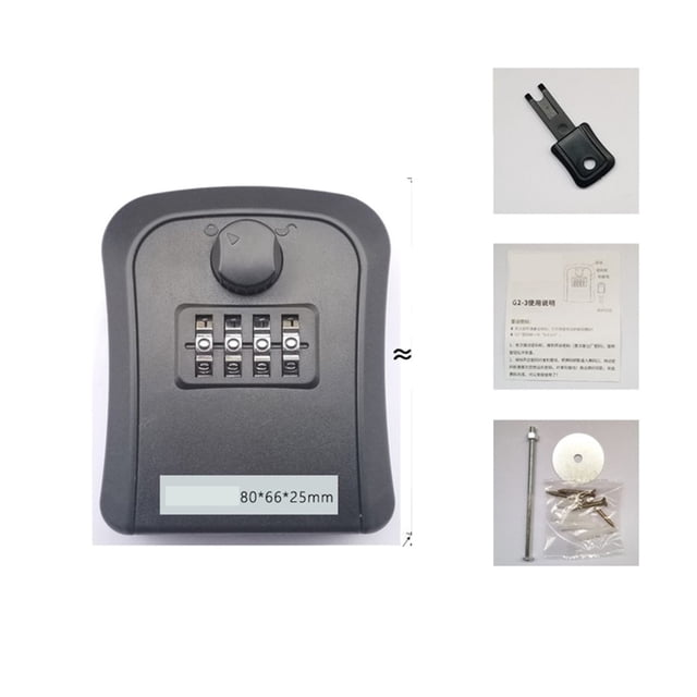 Key Safe Box Outdoor, Plastics Wall-Mounted Key Safe Weatherproof Combination Key Storage Lock Box Indoor and Outdoor Password Key Lock Box ,Easy Installation