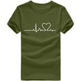 thumbnail image 4 of Odbmxy Green Womens Short Sleeve Crew Neck T-Shirt Print Casual Loose Tops, 4 of 8