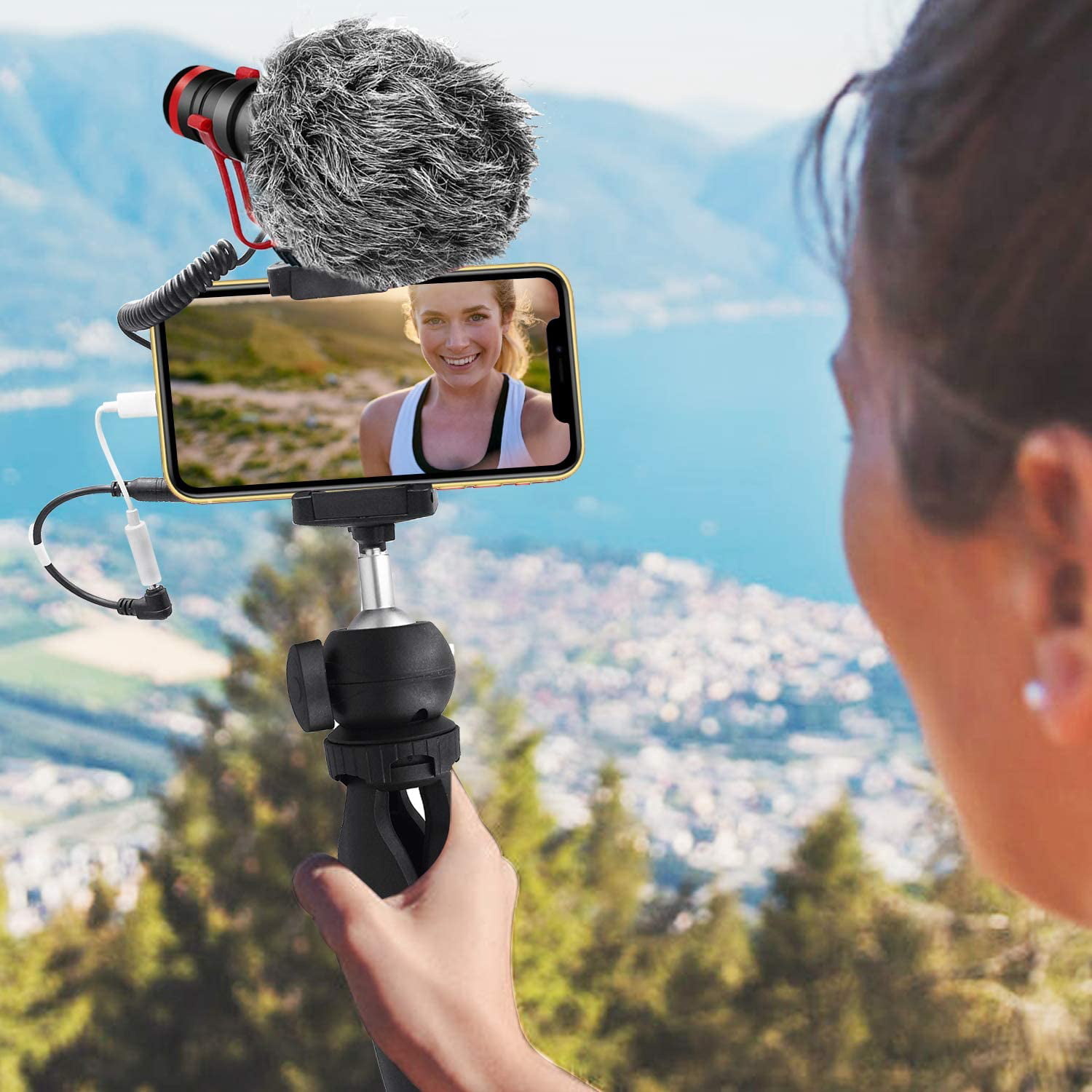 6S Smartphone Video Microphone with Mini Tripod Asmr Mic Perfect Vlog XR 6 Videomicro and Shotgun Microphone for iPhone 5S X YouTube iPhone Camera Video Kit XS Max Samsung Google 8 7 