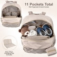 thumbnail image 4 of Baby Essentials 3 in 1 Diaper Bag Backpack, Changing Pad & Pacifier Pouch for Newborns, Infants, Toddlers - Quilted, Smooth, Sheek, Padded in Design, 4 of 8