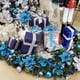 thumbnail image 4 of Juego de 24 selecciones de flores de Pascua con purpurina azul navideña, adornos para árboles de Navidad para invierno, coronas de árboles de Navidad azules y verde azulado, 4 of 5