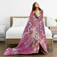 thumbnail image 5 of DouZhe Ultra-Soft Micro Fleece Lightweight Flannel Bed Blanket, Bohemian Pink Mandala Print Cozy Warm Throw Blankets, 80"x60", 5 of 7