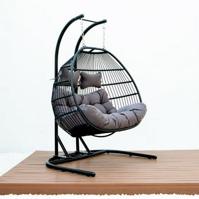 Double swing chair with stand online walmart