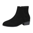 thumbnail image 2 of Willtoo Orthopedics Womens Ankle Boots Low Block Heel Chelsea Booties Side Zipper Round Toe Fall Winter Casual Short Boots, 2 of 5