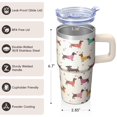 thumbnail image 3 of 20OZ Dog Lover Daily Use Tumbler with Handle Straw and Lid Paw Print Coffee Mug for Women Friends Perfect Holiday Birthday Gifts Portable and Lightweight, 3 of 6
