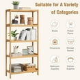 thumbnail image 4 of MOTION 5-Tier Bamboo Shelf, Narrow Storage Organizer for Home, Office, Bathroom or Kitchen, Durable Book Rack with Natural Bamboo Construction for Books, Plants, Decor, 4 of 6