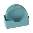 thumbnail image 1 of POINTERTECK Set of 5 Plastic Plates With Holder Durable Shatterproof Deep Plates Solid, 1 of 2