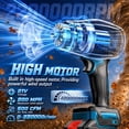 thumbnail image 4 of UNTIMATY Cordless Leaf Blower for Lawn Care, 500 CFM 300000 RPM Leaf Blower with 2 Batteries & Charger for Lawn, Yard, Patio, Garden Care,Blue, 4 of 11