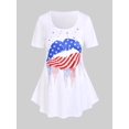 thumbnail image 1 of Camiseta con Estampado de Bandera de Estados Unidos en Talla Extra Rosegal  Camisetas tallas grandes, 1 of 5