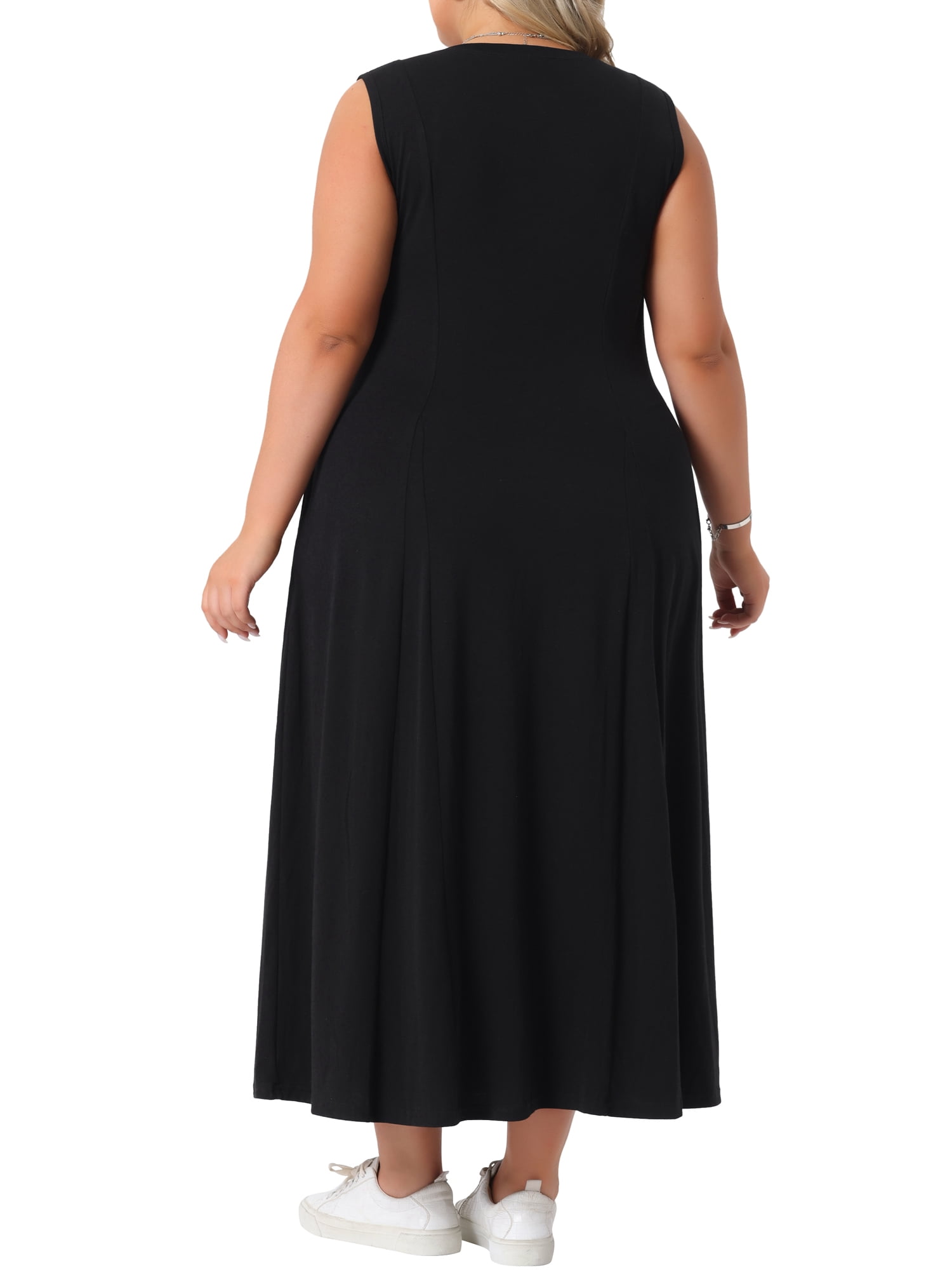 DARING DIVA Plus Size Summer Sleeveless Maxi Dress 1X Black