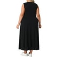 thumbnail image 4 of DARING DIVA Plus Size Summer Sleeveless Maxi Dress 3X Black, 4 of 6