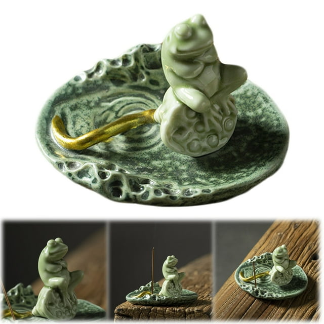 AKEGAMN Clearance! Incense Sticks Burner Ceramic Frog Incense Burner For Home Multi Functional Scent Diffuser Tool For Kitchen Apartment Restaurant Bedroom Incense Sticks Burner Ceramic Frog Incense