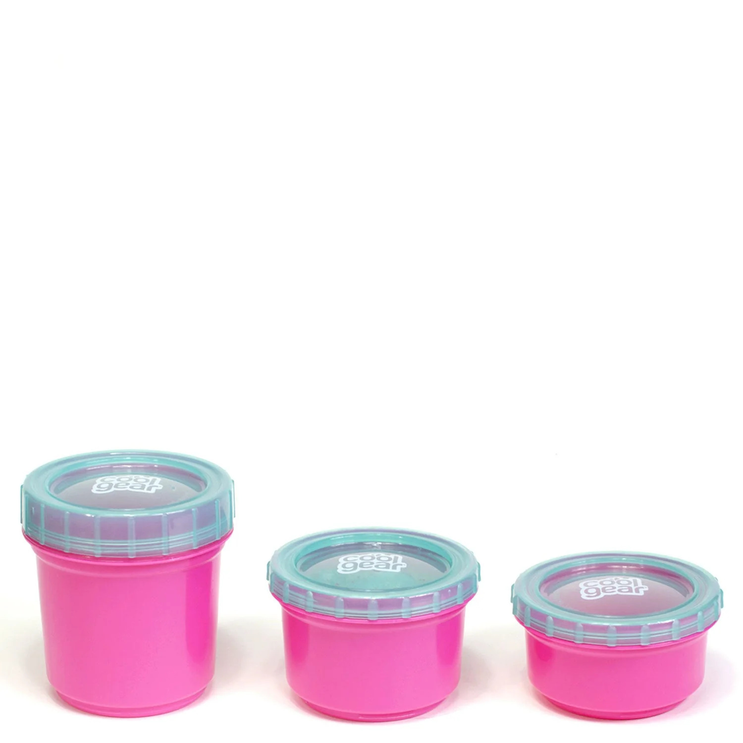 Cool Gear 2-Pack Kids Stackable Snack Snap Containers with Freezer Gel | 3 Reusable Food Containers With Twist Off Lids | Double Insulated with Freezer Gel To Keep Food Cold - Pink/Purple - image 4 of 5