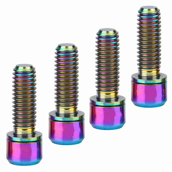 4Pcs M6x18mm Bike Disc Brake Clamp Bolt Fixed Screw with Gasket (Multicolor)