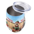 thumbnail image 3 of Merry Christmas Woofmas Xmas Noel Afghan Hound Elf Candy Cane Snow 12oz Stainless Steel Wine Tumbler Insulated Cup with Lid Dog Lover - 13017, 3 of 5